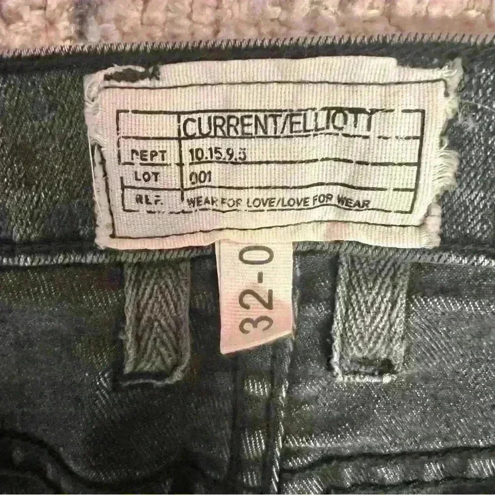 Current/Elliott The Fling Evermore Dark Gray Distressed Wash Denim Jeans Size 32 - Picture 11 of 13